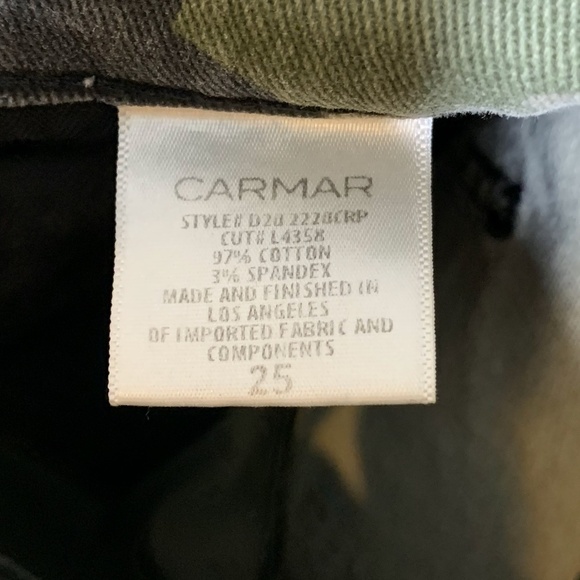❤️ CARMAR Camo Raw Hem Mid Rise Skinny Jeans - Picture 12 of 12